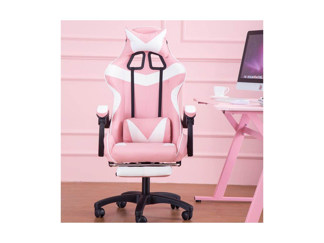 Gaming Chair, Office Computer Game Chair, Height Adjustment Recliner Swivel Rocker with Headrest and Lumbar Pillow E-Sports Chair