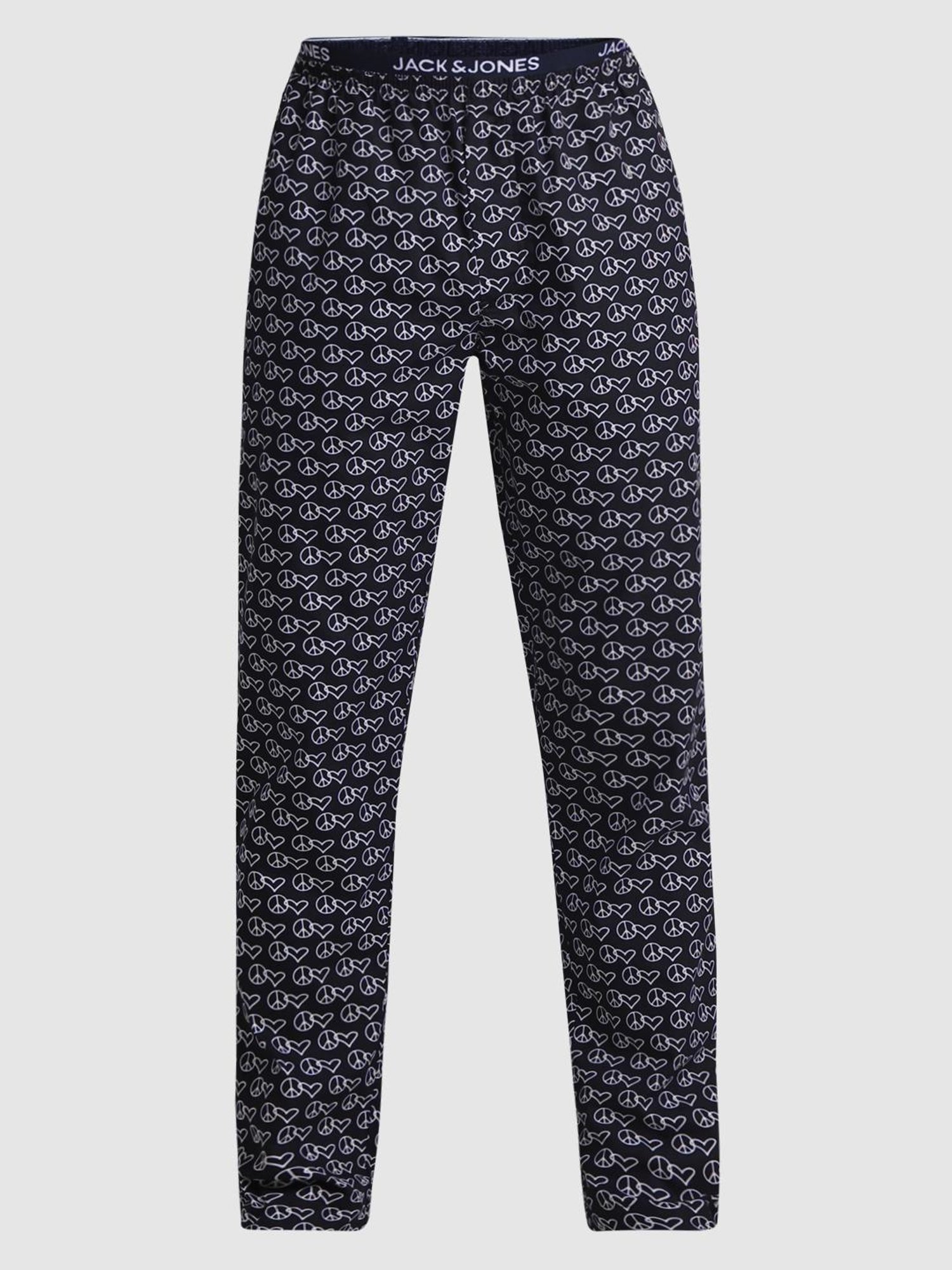 Jack & Jones Navy Blazer Cotton Regular Fit Printed Lounge Pants