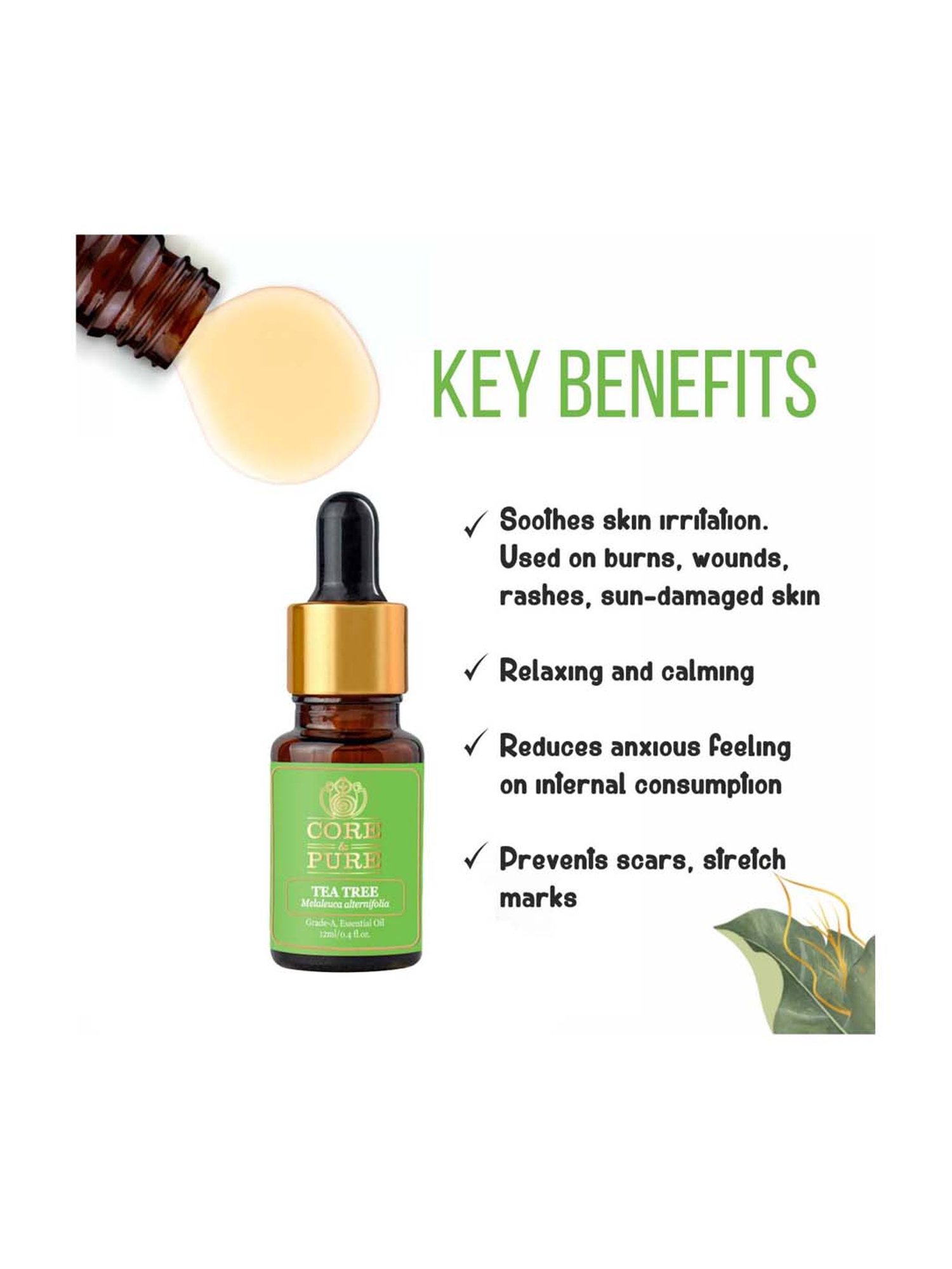 CORE & PURE Tea Tree Essential Oil - 12 ml