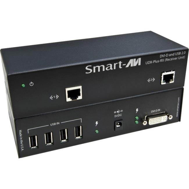 Smart AVI - UDX-PS - SmartAVI DVI-D and USB 2.0 over CAT6 STP Extender - 1 Computer(s) - 1 Remote User(s) - 250 ft Range - 4 x Network (RJ-45) - 5 x USB - 2 x DVI