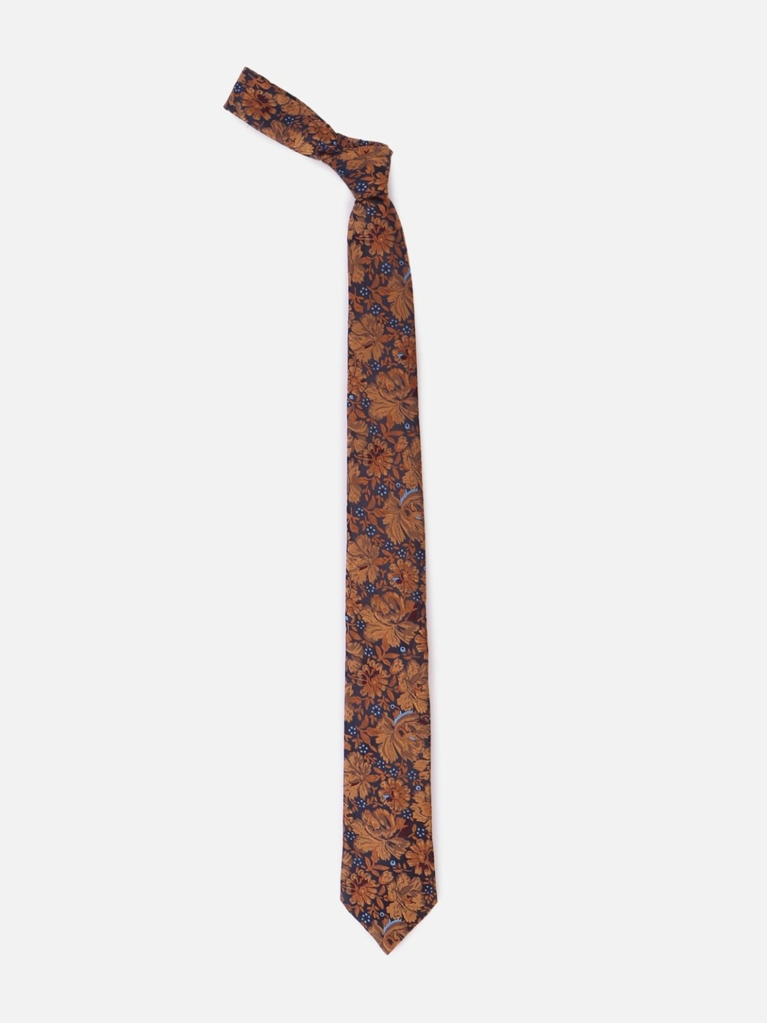 Louis Philippe Orange Printed Tie