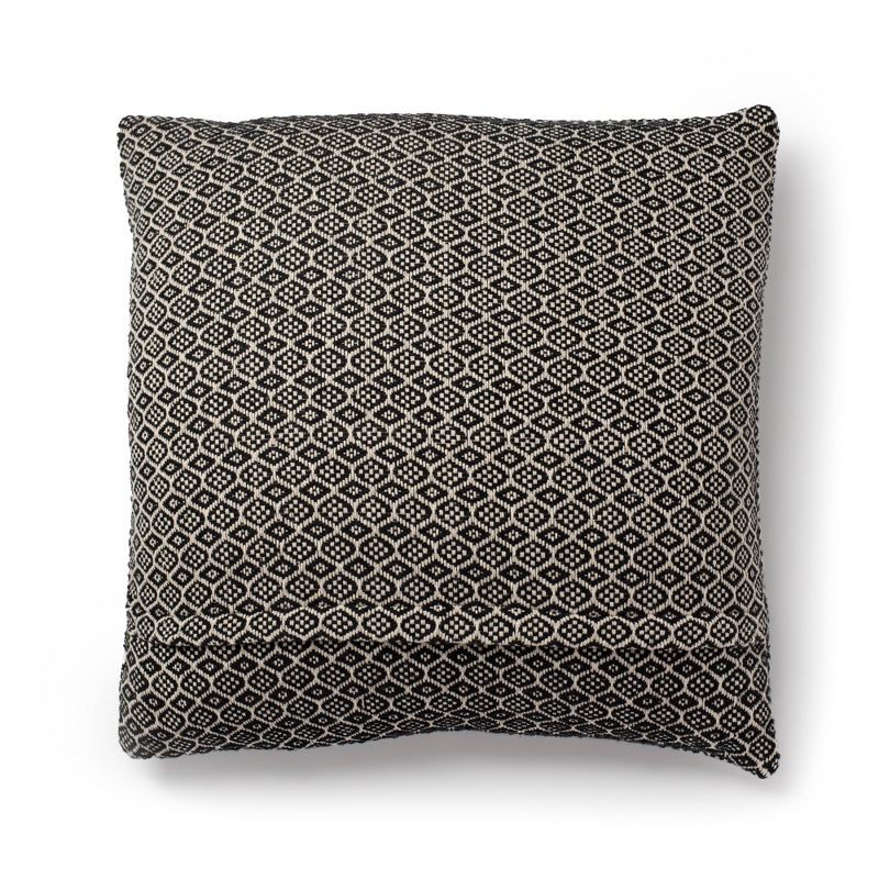 22"x22" Oversize Siya Square Throw Pillow Black/Natural - Sure Fit