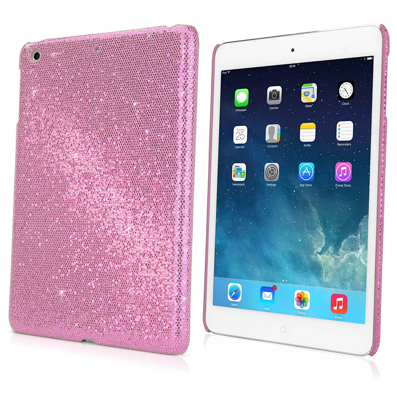 iPad Mini 3 Case, BoxWave [Glamour & Glitz Case] Slim, Snap-On Glitter Cover for Apple iPad Mini 3, with Retina Display - Princess Pink