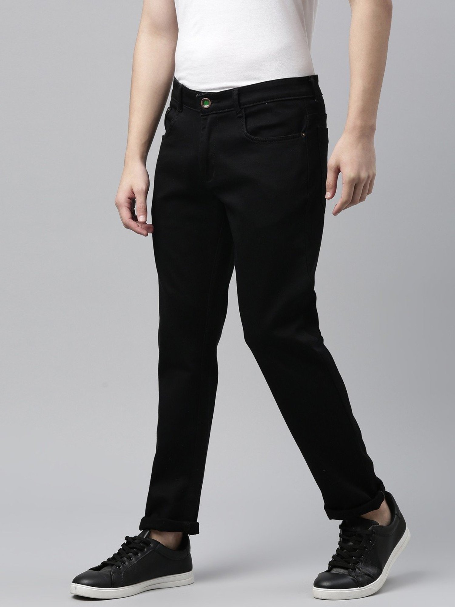 CINOCCI Shine Black Slim Fit Jeans