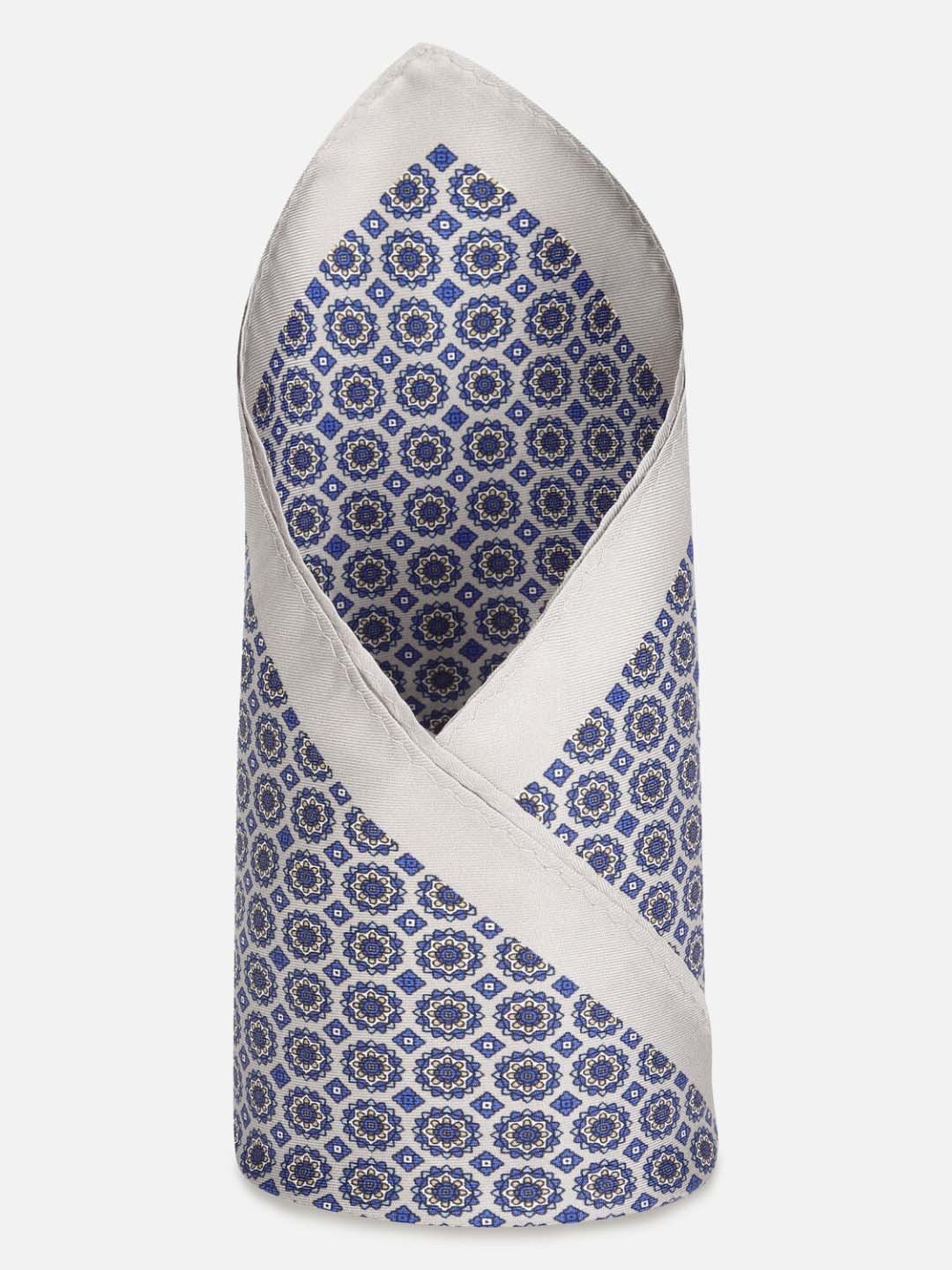 Van Heusen Grey Printed Pocket Square