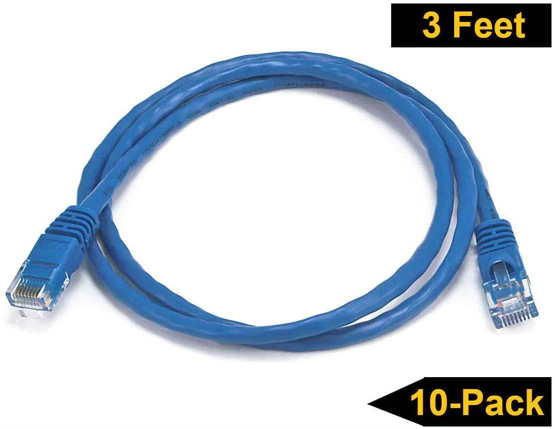 iMBAPrice 25'Cat5e Network Ethernet Patch Cable, 10 Pack, Blue (IMBA-CAT5-25BL-10PK)