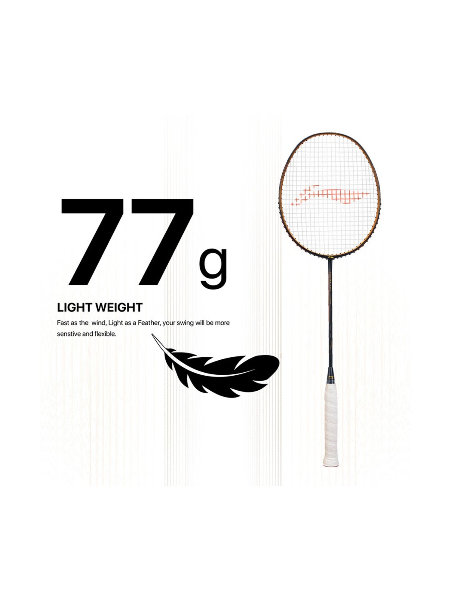 Li-Ning Wind Lite Stealth Badminton Racket (Charcoal Grey) Size - Medium