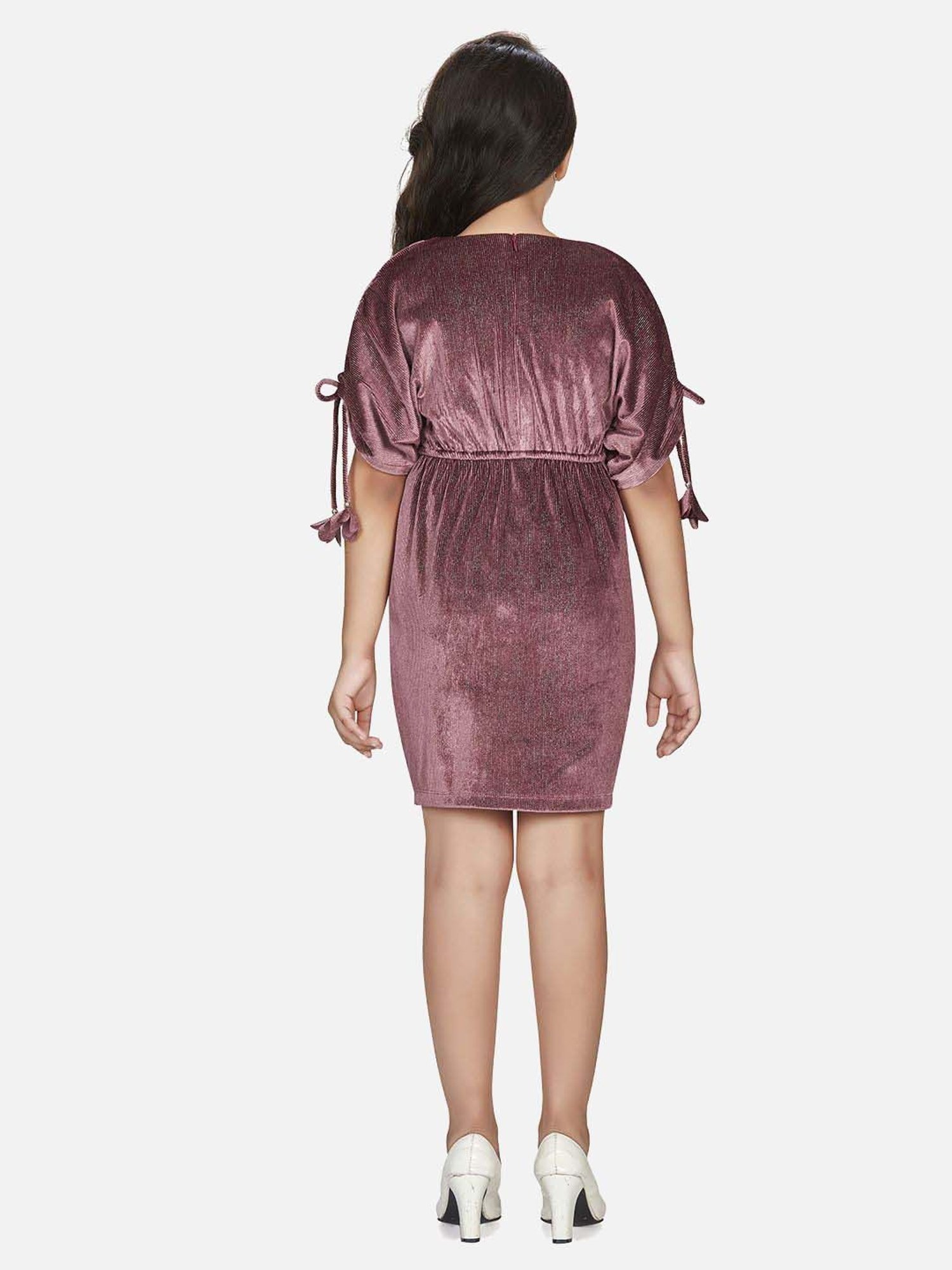 Peppermint Girls Pink Solid Dress