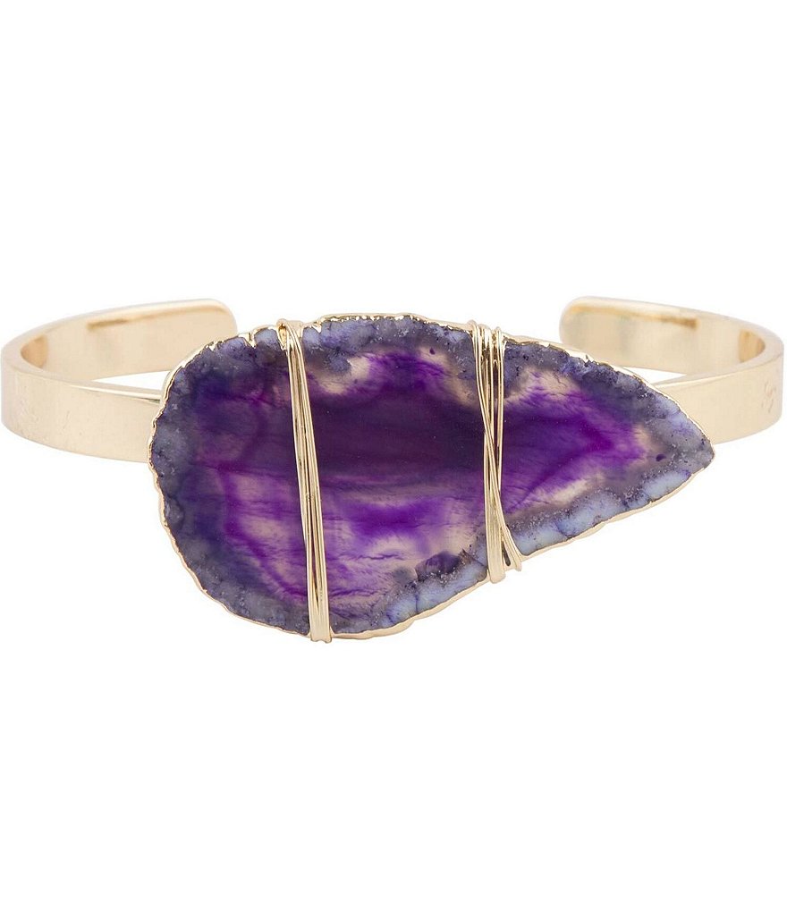 Barse Purple Agate Cuff Bracelet