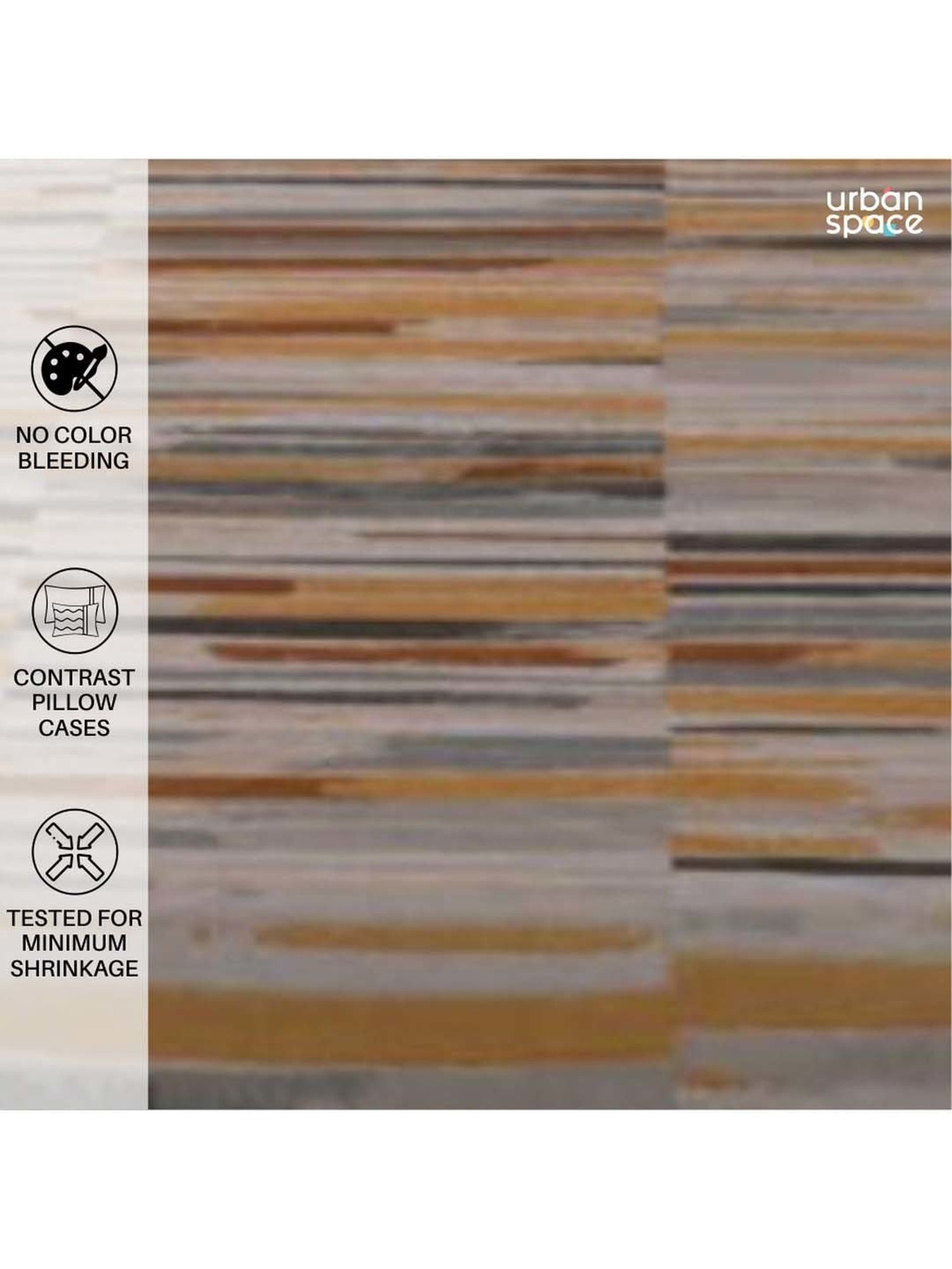 Urban Space Divine Mustard Cotton 144 TC King Fitted Bedsheet With Pillow Covers