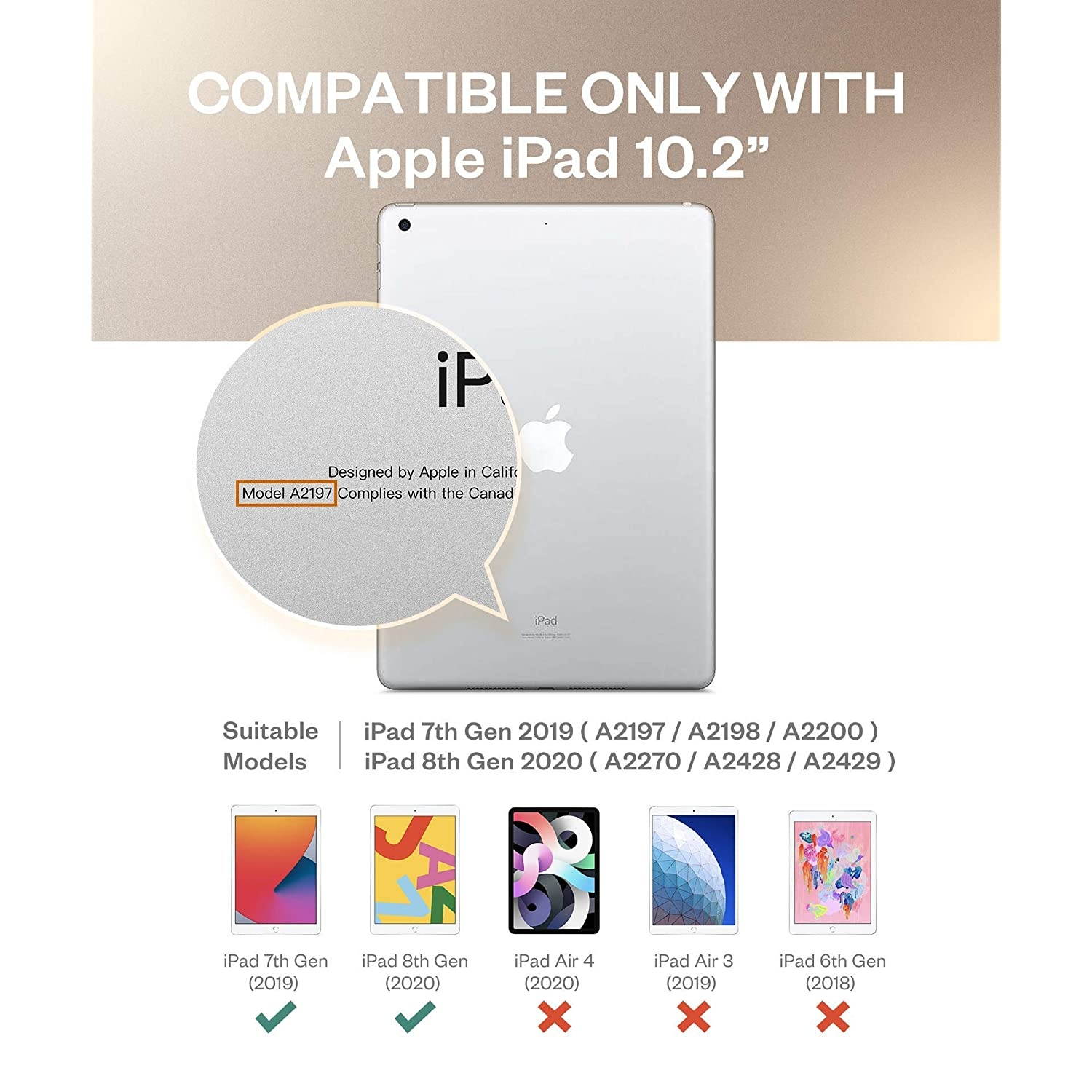 GVIEWIN Flower Case Bundle - Compatible with iPhone 11 6.1" & iPad 8th/7th Generation 10.2" Trifold Smart Case - (Windflower/White) (2 Items Bundle)