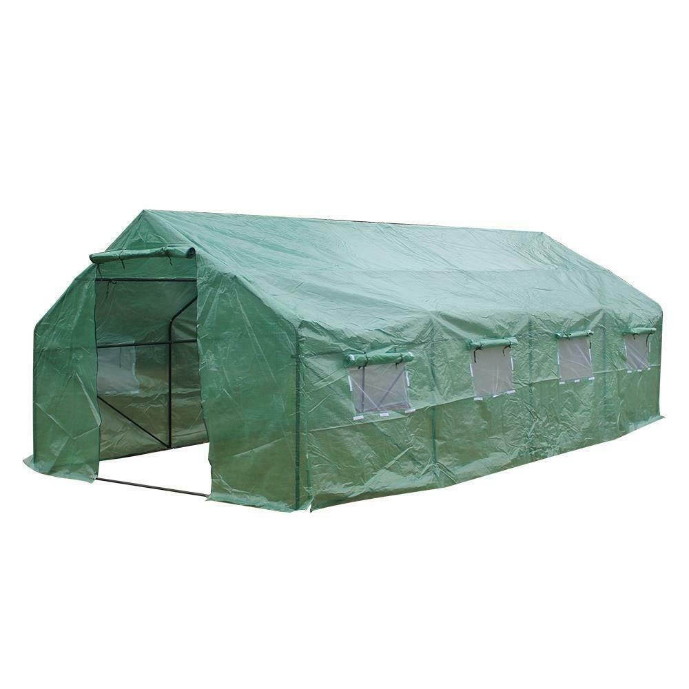 20'x10'x7' Walk-In GREEN HOUSE Plant Garden Greenhouse Steel Frame Heavy Duty