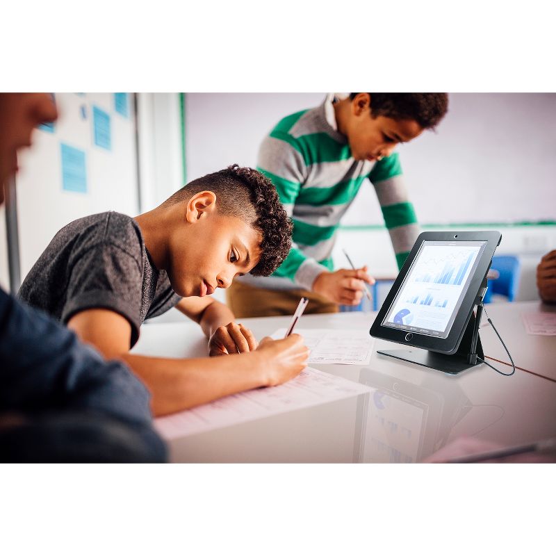 CTA Digital Desktop Anti-Theft Stand Ipad Black Case Rotates 360 Degrees - Black