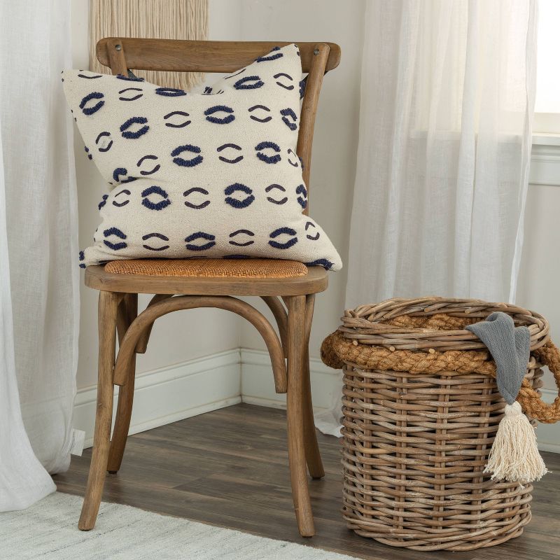 20"x20" Geometric Motif Polyester Filled Pillow Navy - Donny Osmond Home