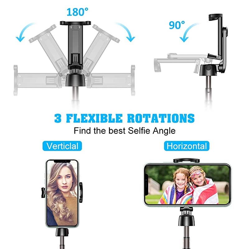 Bluetooth Selfie Stick Tripod Mini Extendable 3 in 1 Aluminum Phone Tripod Selfie Stick with Wireless Remote for iPhone 11 Pro Max11 Pro11XSXS MaxXRX88 Plus76 Galaxy S10S9S8 More