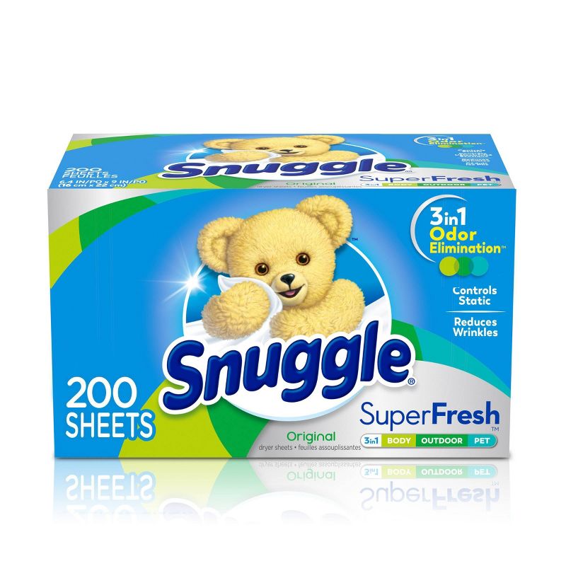 Snuggle Plus SuperFresh Original Fabric Softener Dryer Sheets - 200ct