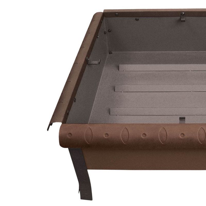 Landmann Tudor 24 Inch Square Outdoor Wood Burning Steel Fire Pit Fireplace