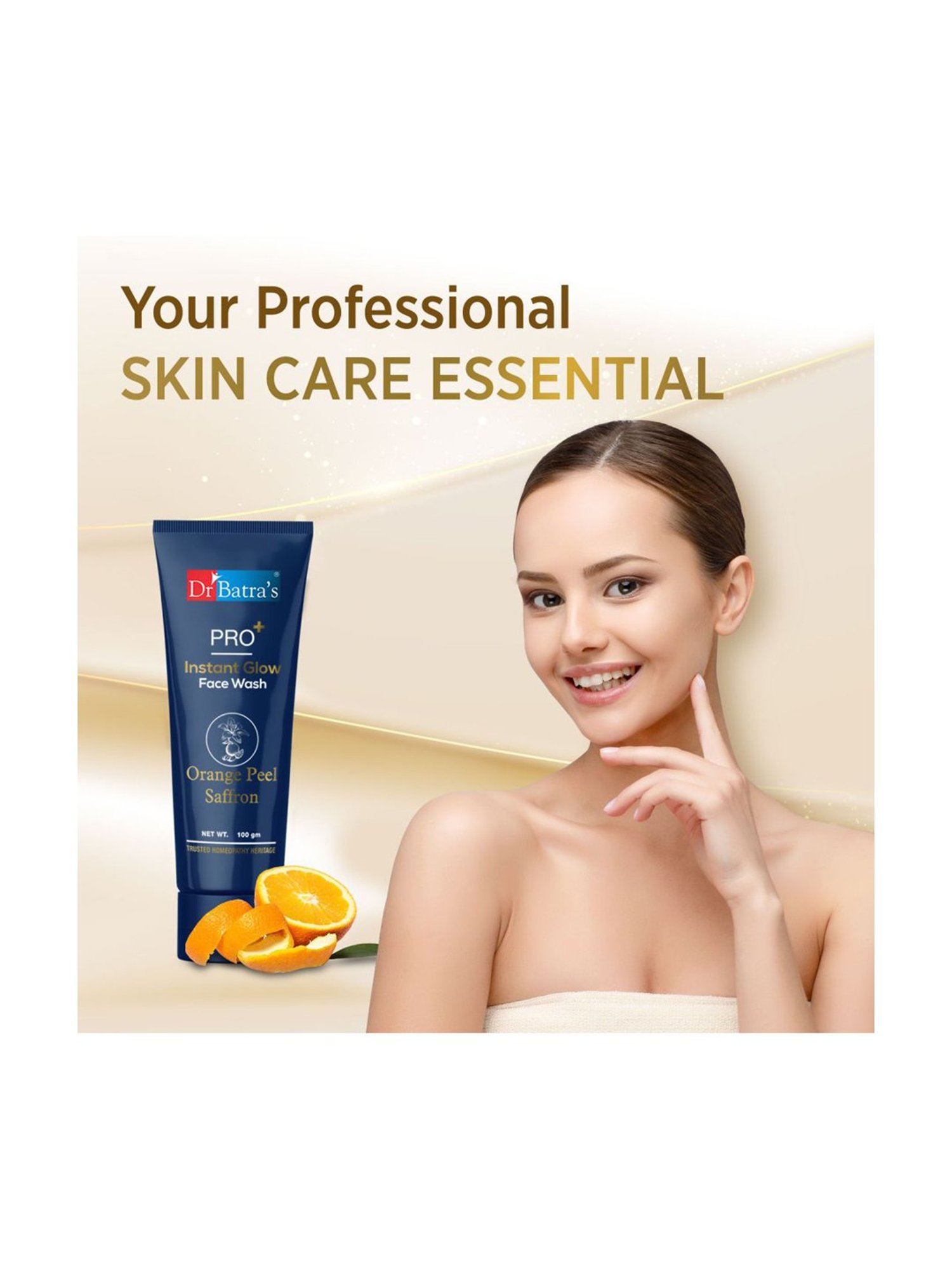 Dr Batra's PRO+ Instant Glow Face Wash, Rejuvenates Skin,For Men, Women (Pack of 2) - 100 gm