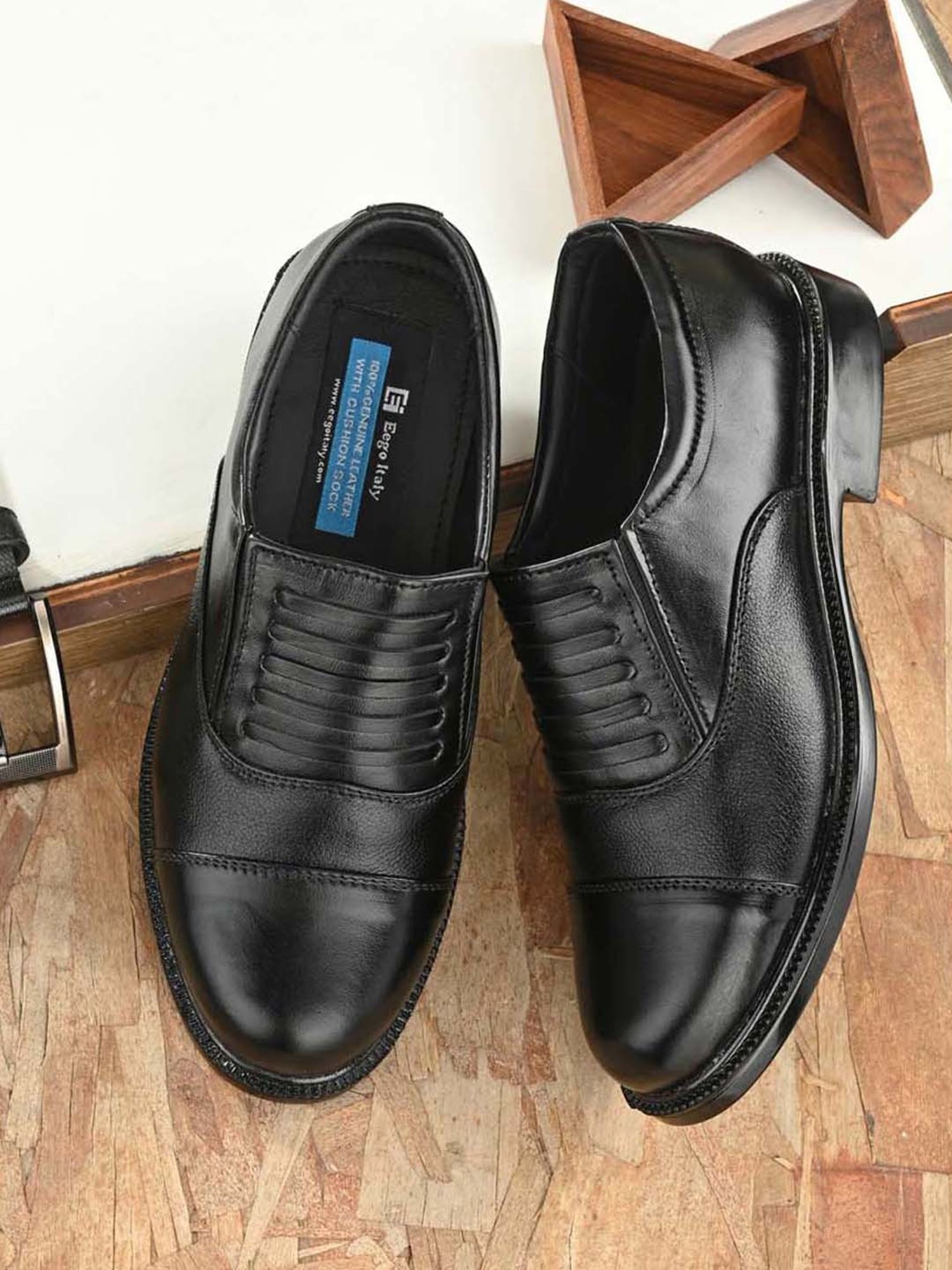 Eego Italy Men's Black Formal Loafers