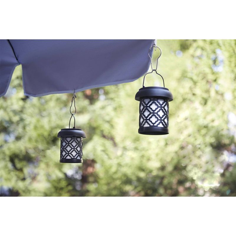 2pk 10" Quatrefoil Hanging Solar Outdoor Lantern - Smart Solar