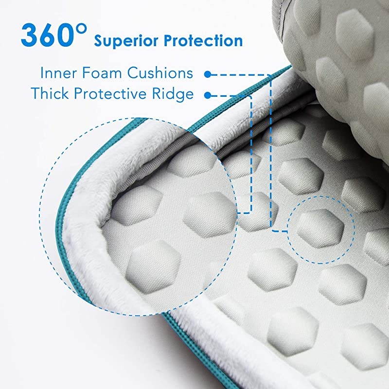 Laptop Sleeve Compatible for 133Inch Notebook Tablet iPad Tab Compatible with 13 MacBook Pro and MacBook AirWaterproof Shock Resistant Bag Case with Accessory Pocket Blue