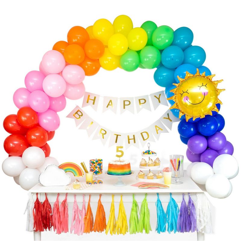 104pc Rainbow Balloon Garland Arch Complete Kit