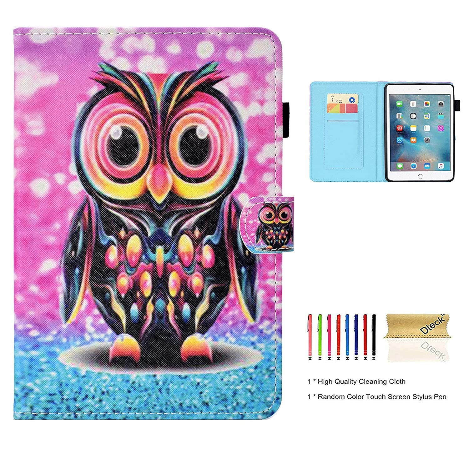 Dteck Case for Amazon Kindle Paperwhite (6 Inch, Includes 10th Generation, 2019 2018 2017 2016 2015 2014 2013 2012) - Cute Cartoon Slim Lightweight Leather Wallet Smart Flip Folio Cover (Lovely Owl)