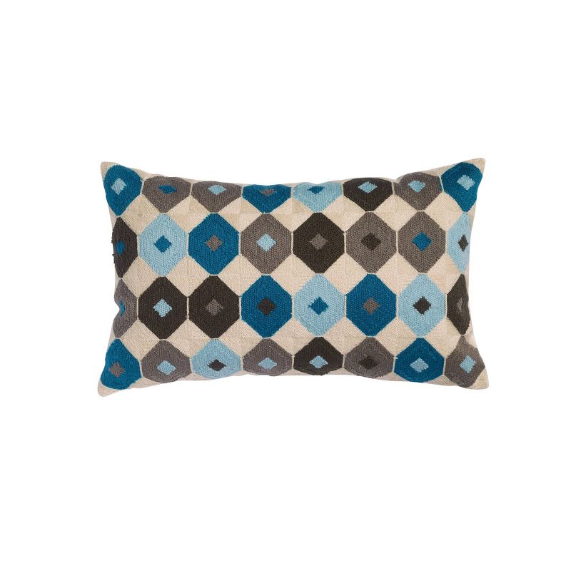 12"x20" Oversize Cerulean Lumbar Throw Pillow Blue - Sure Fit