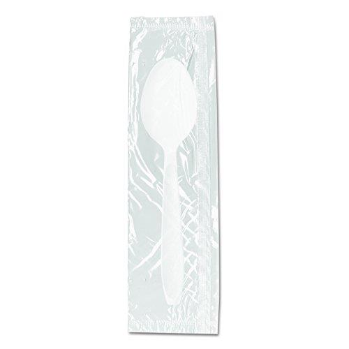 Polysty Med Wt Teaspn Indv Wrpd Bulk Whi 1000