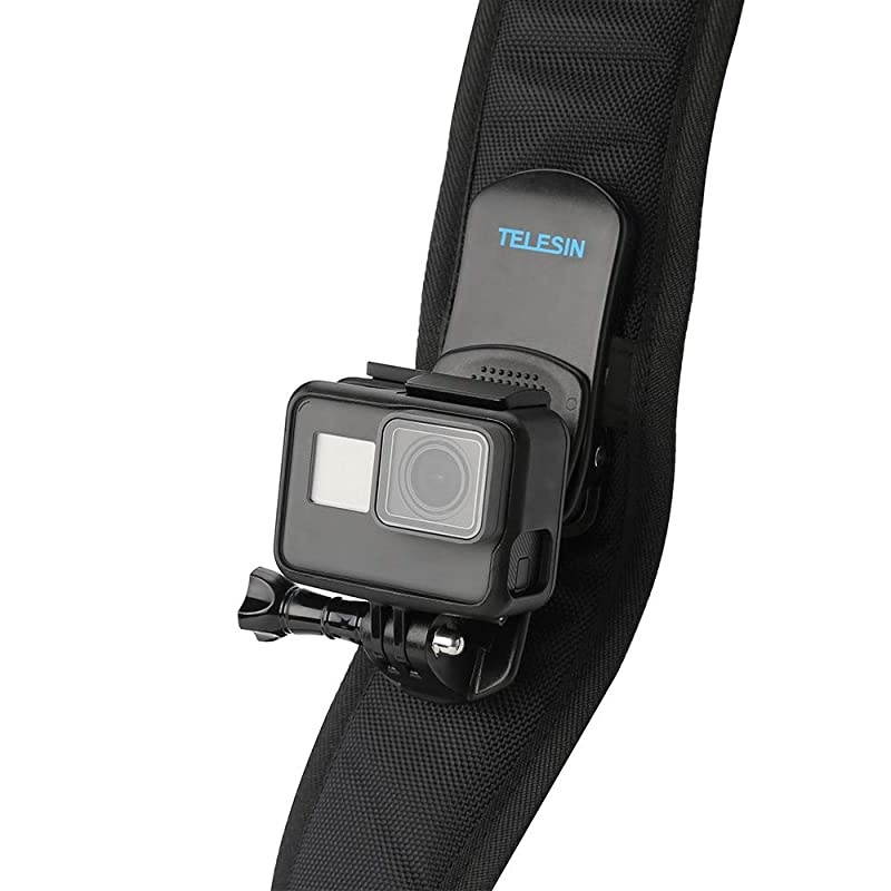 Rotation Backpack Camera Clip On Clamp Mount for GoPro Hero 8, Hero 7/6/5 Black, Hero 4, Hero 3, Hero 4 and Hero 5 Session Cameras