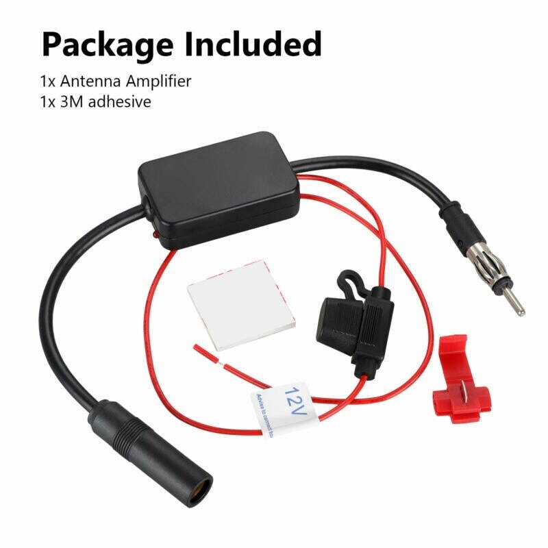 Universal Car FM/AM Radio Stereo Antenna Signal Amplifier Booster G * H For FM Car Radio RV Motorcycle Steamer Golf Cart