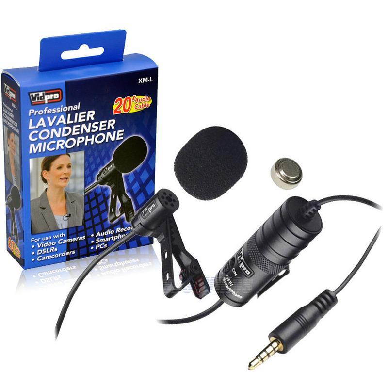 Canon PowerShot SX160 IS Digital Camera External Microphone Vidpro XM-L Wired Lavalier microphone - 20' Audio Cable - Transducer type: Electret Condenser