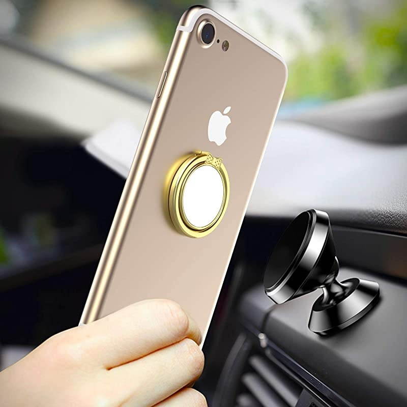 Mirror Finger Ring Holder  Cell Phone Ring Stand Holder 360&deg;Rotation Case Ring Grip Mount for iPhone 77 Plus Galaxy S8S8 Plus and Other Smartphones Gold