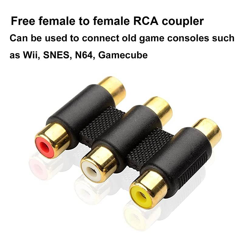 RCA to HDMI Converter,  1080P RCA Composite AV to HDMI Video Converter Cable Compatible with Wii NES N64 PS2 Xbox 360 Sega Genesis VHS VCR DVD Players to Modern TV