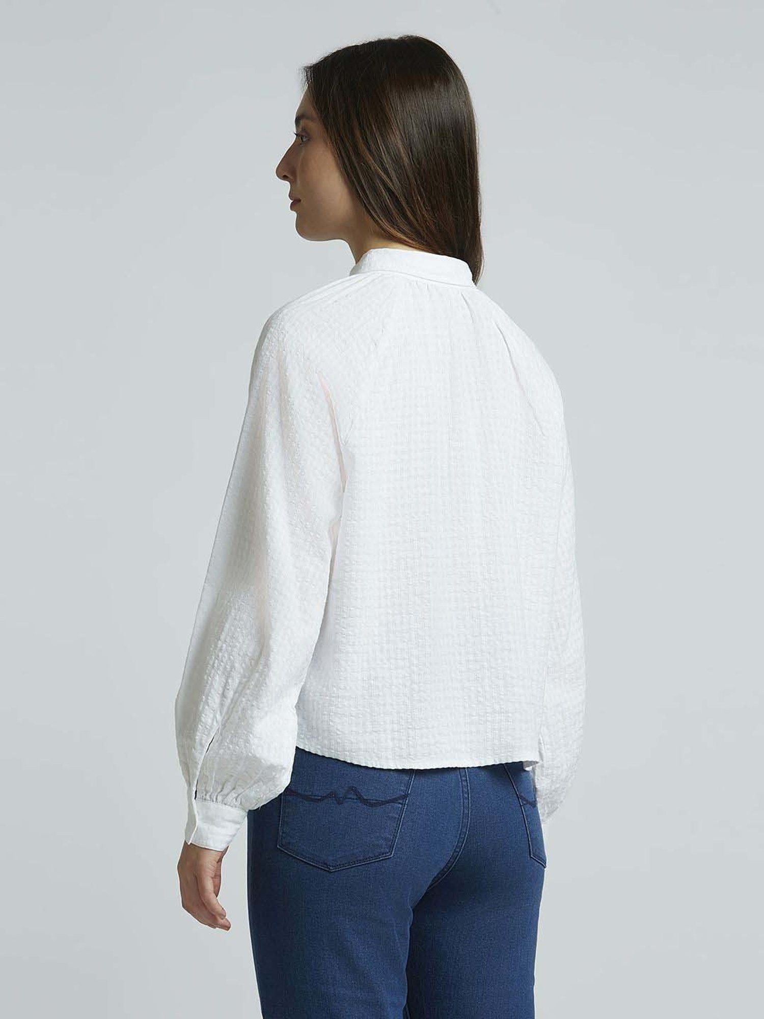 Pepe Jeans White Cotton Self Pattern Shirt