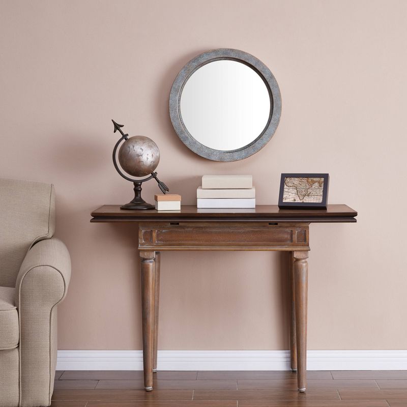16" Round Modern Industrial Floating Wall Mirror Copper - Danya B.