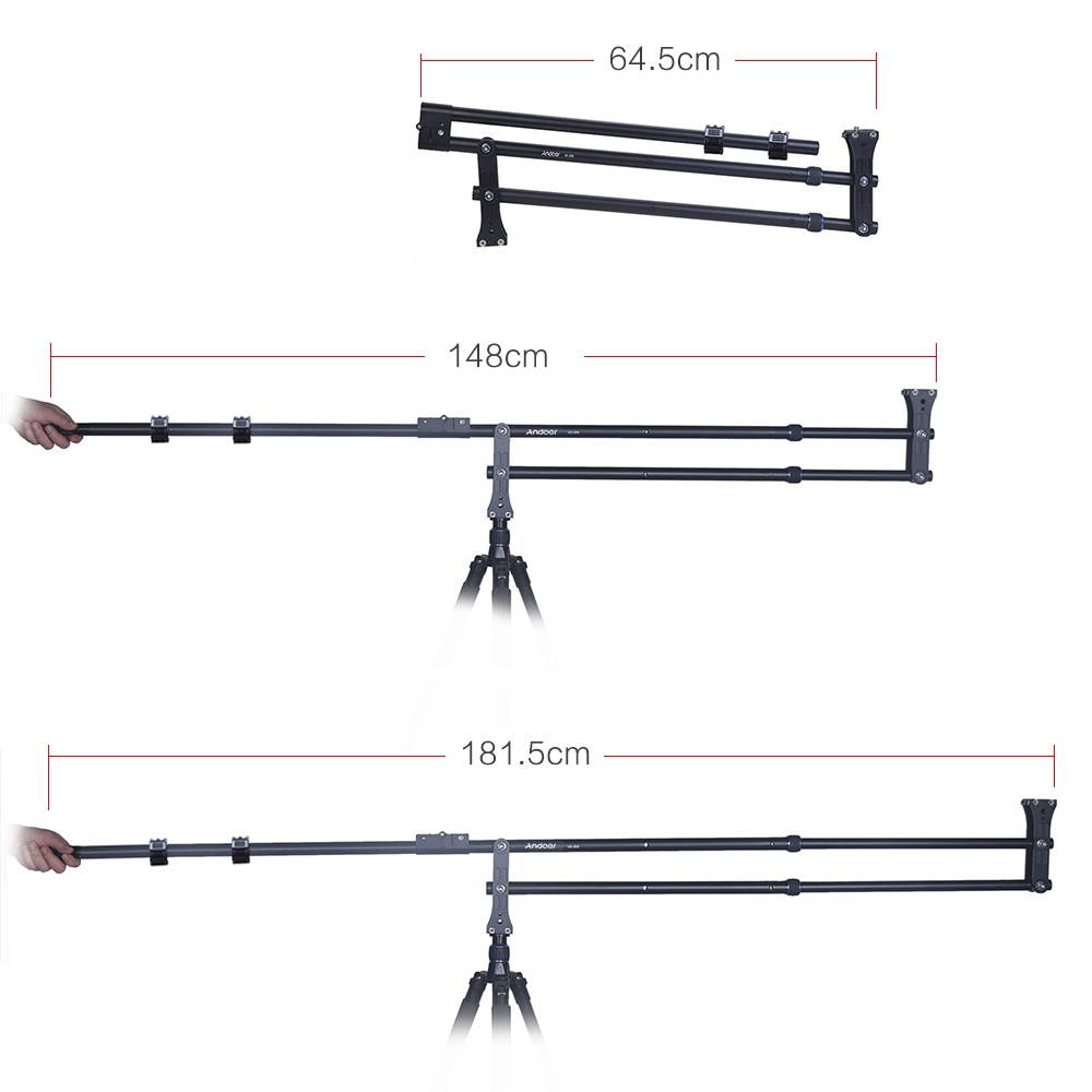 Andoer VS-200 6.0ft Foldable Extendable Compact Mini DSLR Camera Video DV Photography Crane Jib Arm for Nikon Canon Sony Olympus Pentax Camera Max.Load Capacity 5kg / 11Lbs
