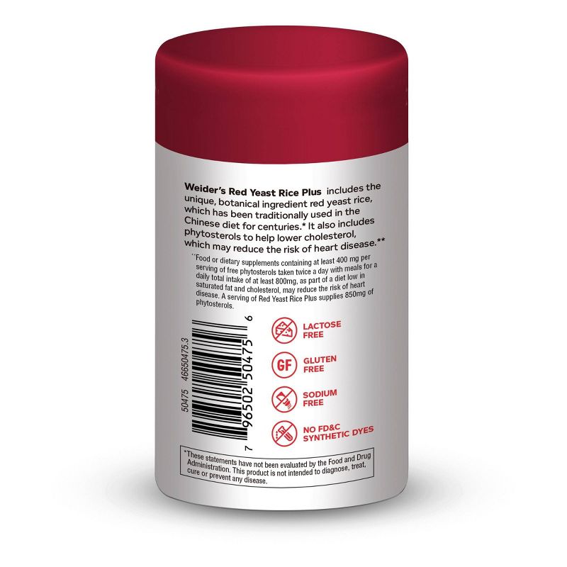 Weider Red Yeast Rice Dietary Supplement Capsules - 120ct