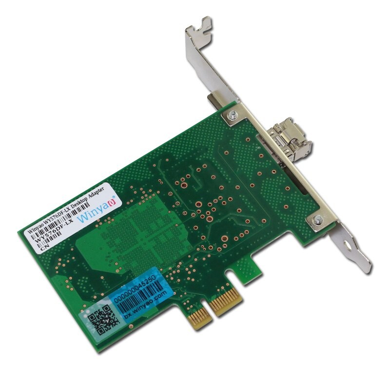 PCIe X1 Gigabit Fiber Ethernet Card w/ Single Mode 1310nm 10km LC Optical Module