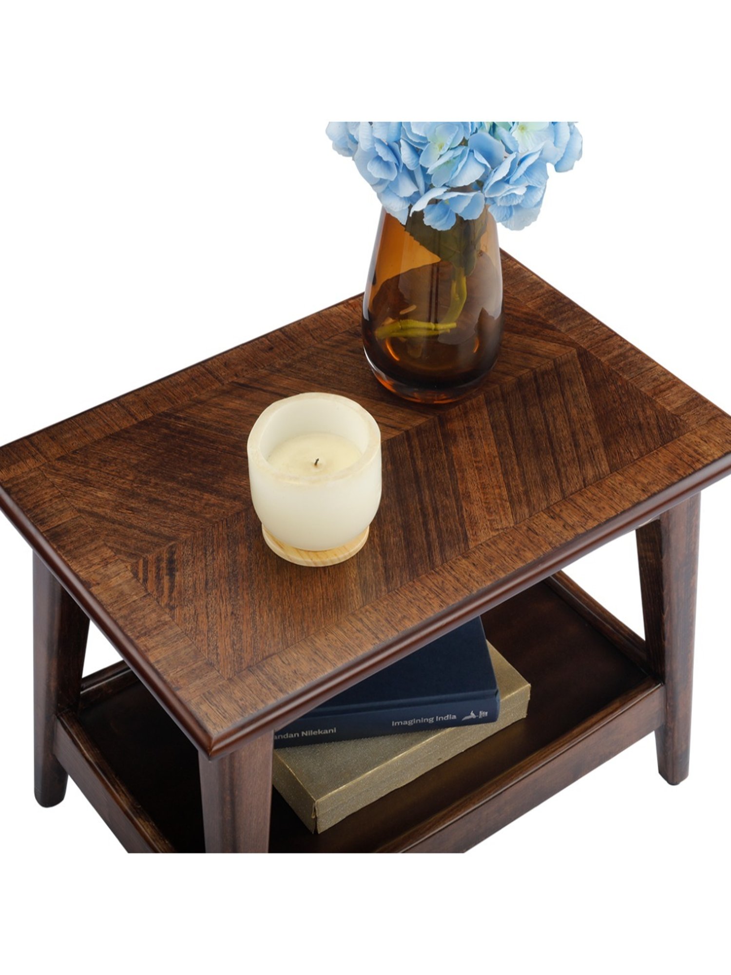 Durian Eero Brown Solid Wood Side & End Table in Dark Brown Finish