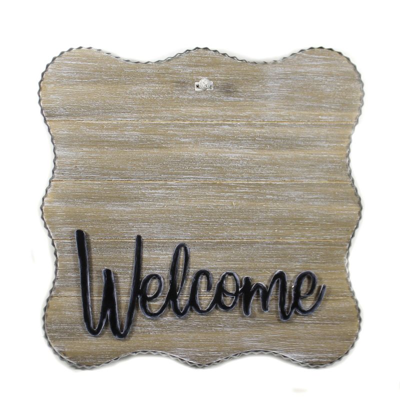 Home & Garden 15.5" Mini Gallery "Welcome" Display Wall Vintage Round Top Collection  -  Wall Sign Panels