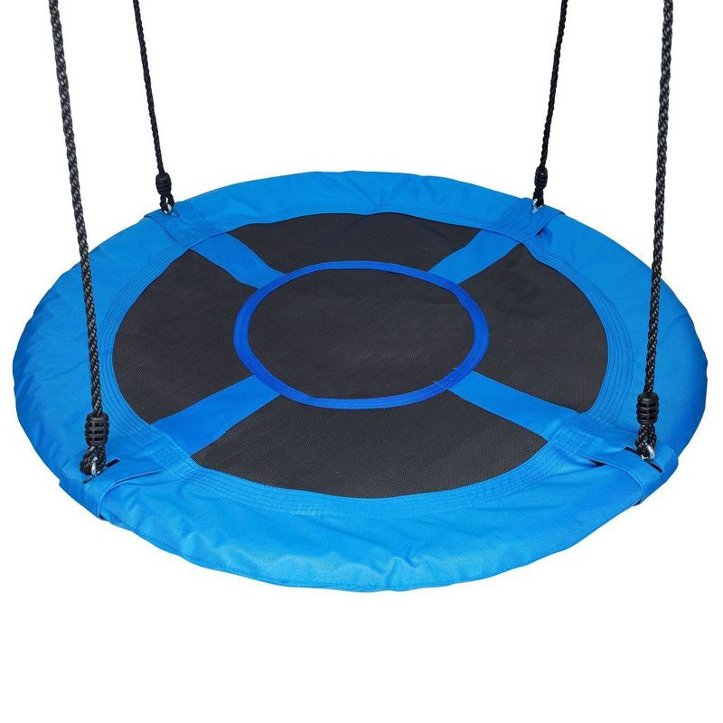 Swinging Monkey Giant 40 Inch 400 Pound Weight Capacity Comfortable Webbed Fabric Outdoor Family Play Saucer Swing, Blue