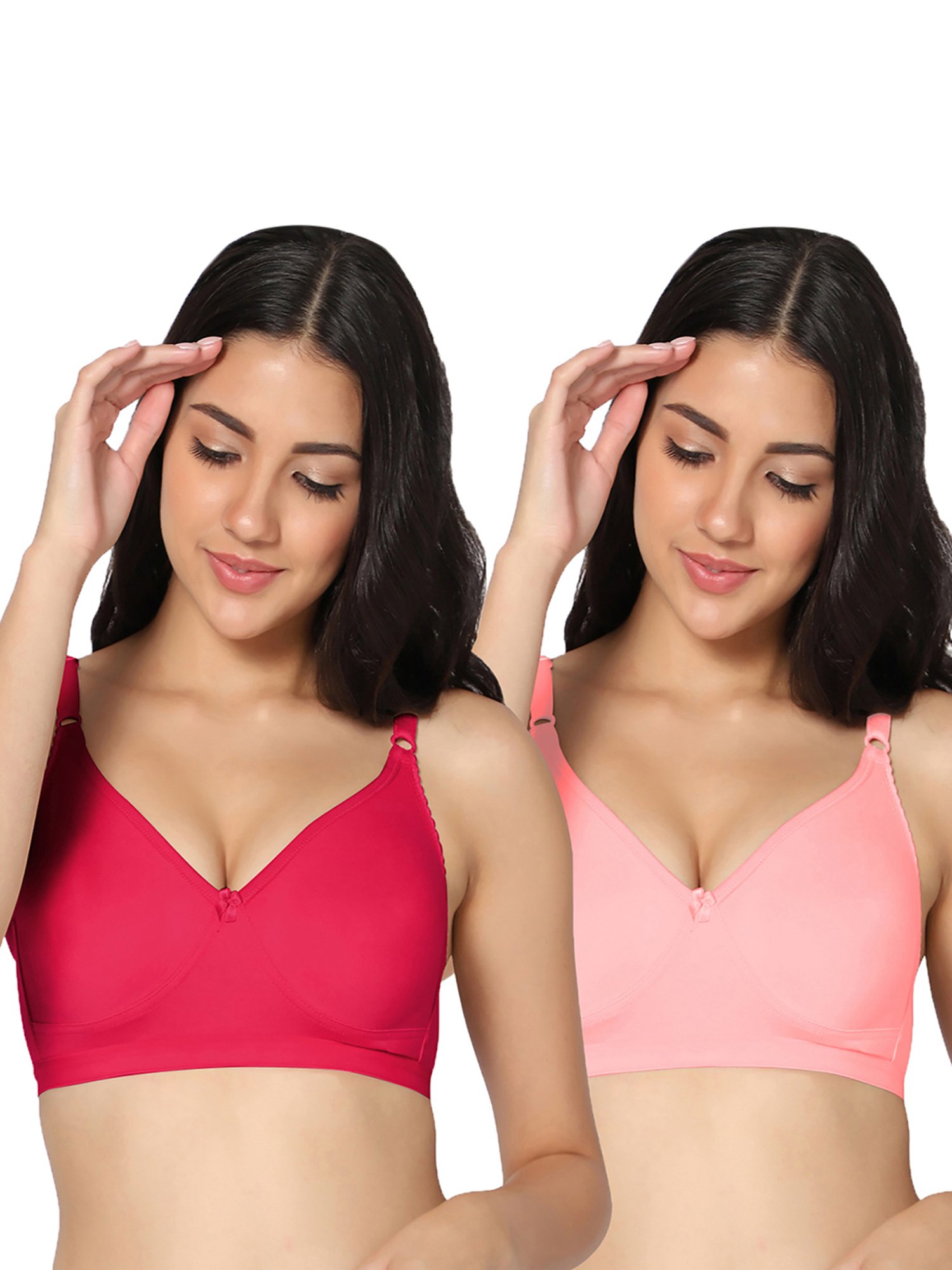 IN CARE Magenta & Pink Full Coverage Non-Wired T-Shirt Bra - Pack of 2