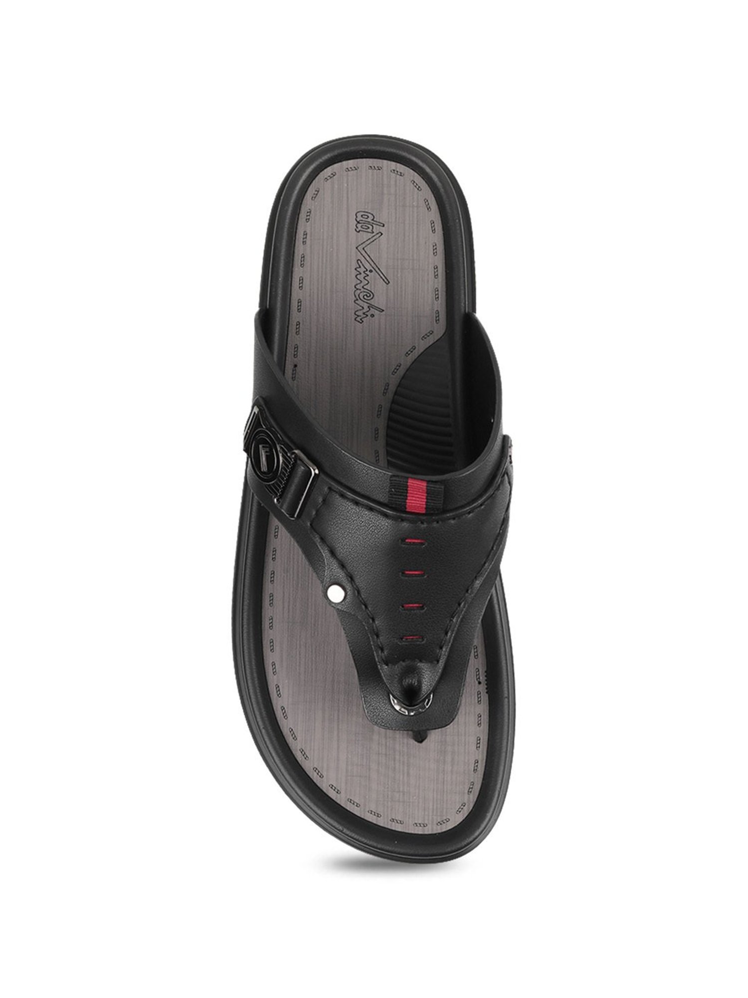 Da Vinchi by Metro Men's Black Thong Sandals
