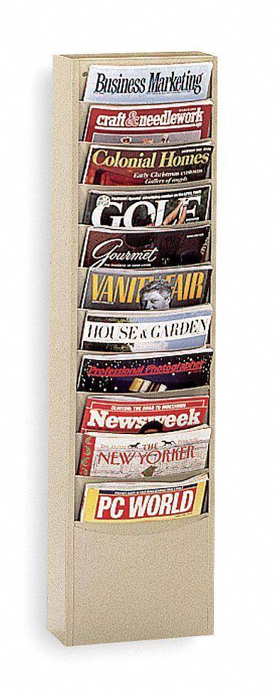 DURHAM MFG 402-75 Magazine Wall Display,Tan