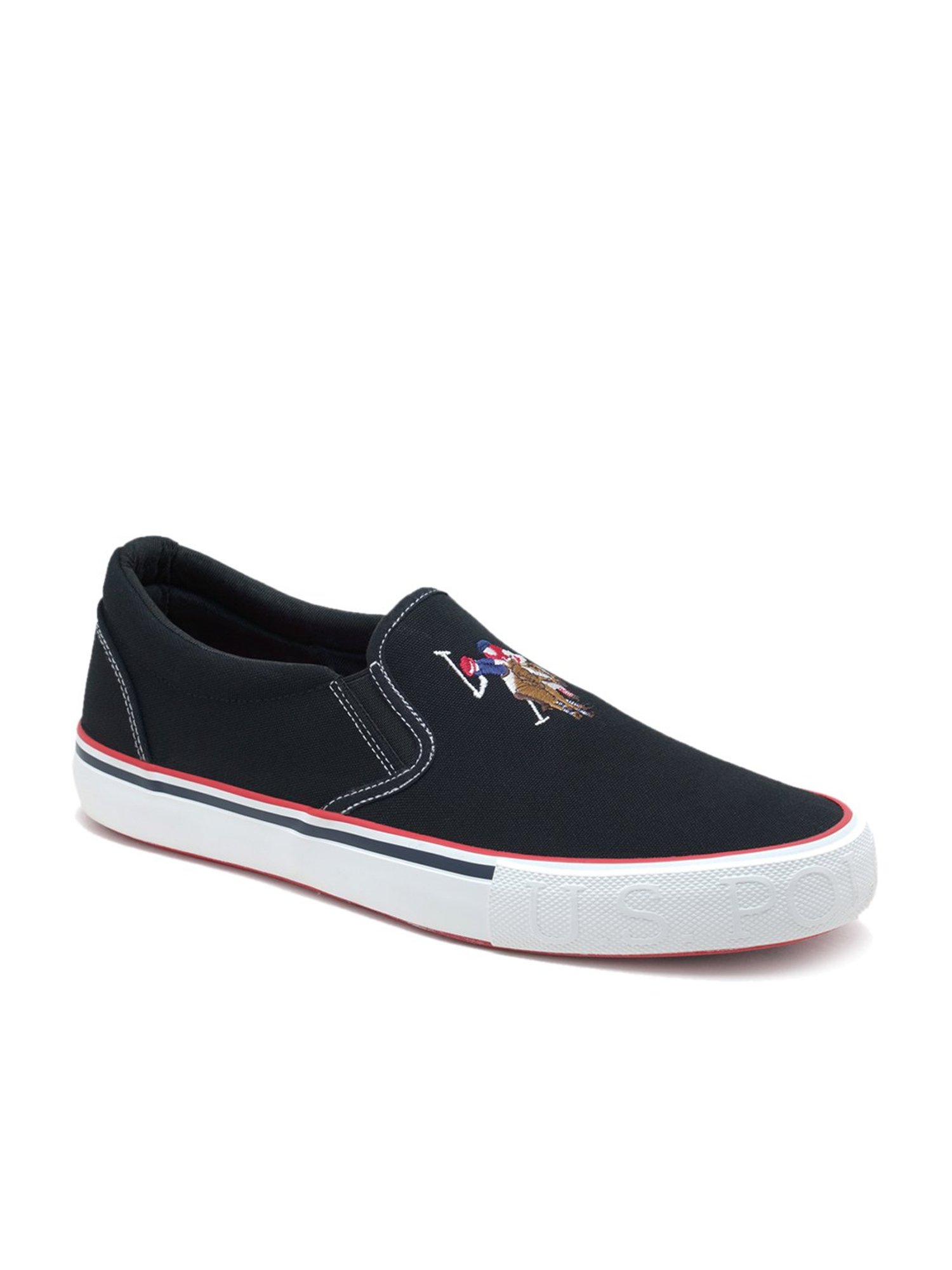U.S. Polo Assn. Men's Black Plimsolls