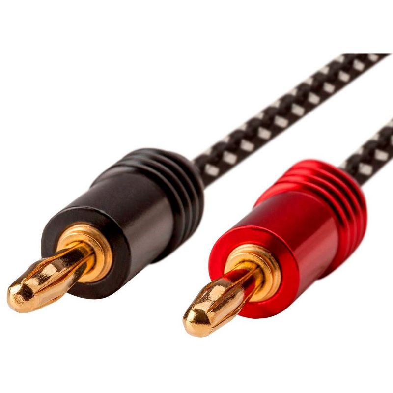 Monoprice Premium Braided Speaker Wire 14AWG - 10 Feet - 4 Pack | With Gold Plated Banana Plug Connectors - Affinity Series