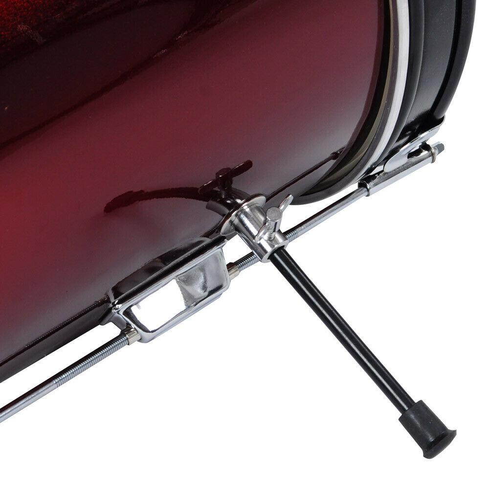 Red Drum Set 3 Piece Junior Complete Child Kids Kit With Stool Sticks Seat