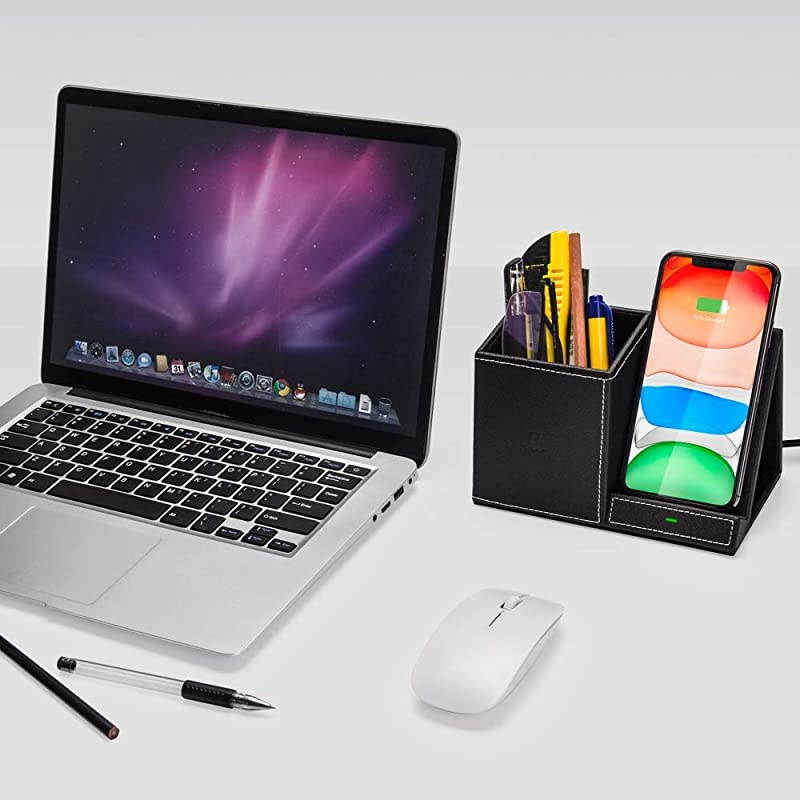 Charger Pen Holder Desk Stand Organizer10W Fast Charger Desk Accessories for iPhone SE 20201111 Pro11 Pro MaxXs MAXXRXSX8Galaxy S20Note 10S10 Plus