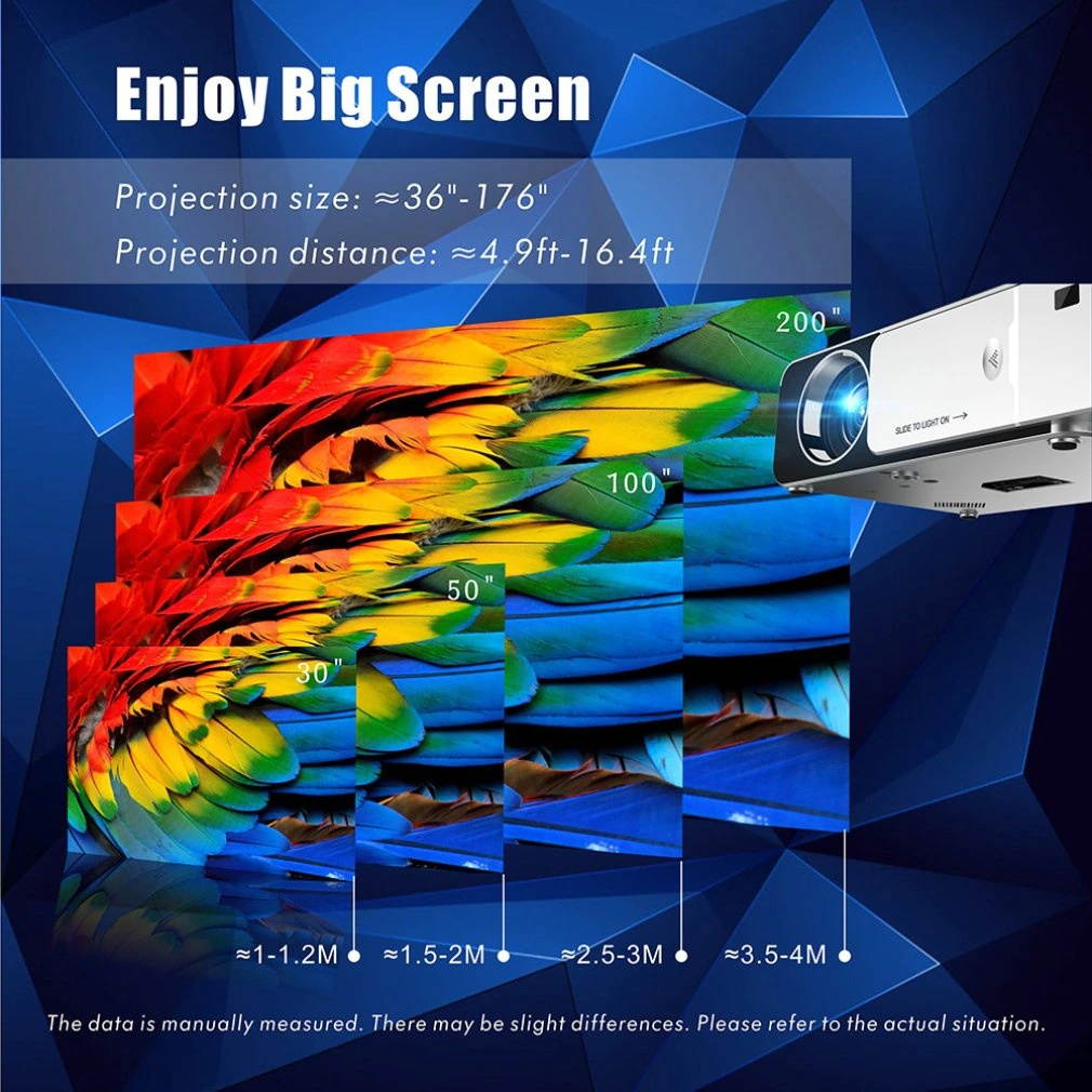 T6 Full Hd Led Projector 4K 3500 Lumens Hdmi Usb 1080P Portable Cinema Beamer Wired same screen WIFI projector